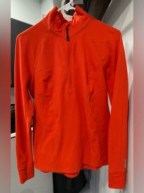 Zella Women's Long Sleeve Half-Zip Pullover - Bright Orange